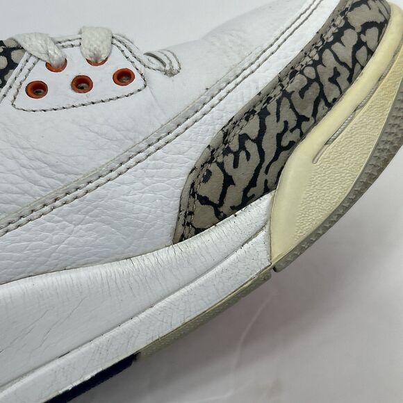 Nike Air Jordan 3 Retro Knicks Men's Size 10.5 136064-148 Sneaker White Orange - Picture 11 of 16